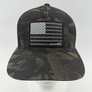 Hooey Trucker Hat Men Adjustable Black Multicam Camo American Flag Patch Cap